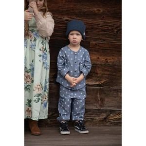 NWT Wren Amber Jake Boy Long Sleeve Shirt Size 2T-Chambray Star